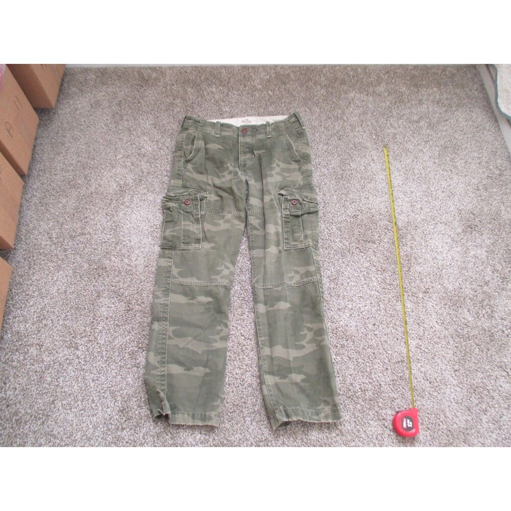 Y2K Hollister Mens Cargo Pants 30x30 camo Straight Leg baggy Cotton Utility